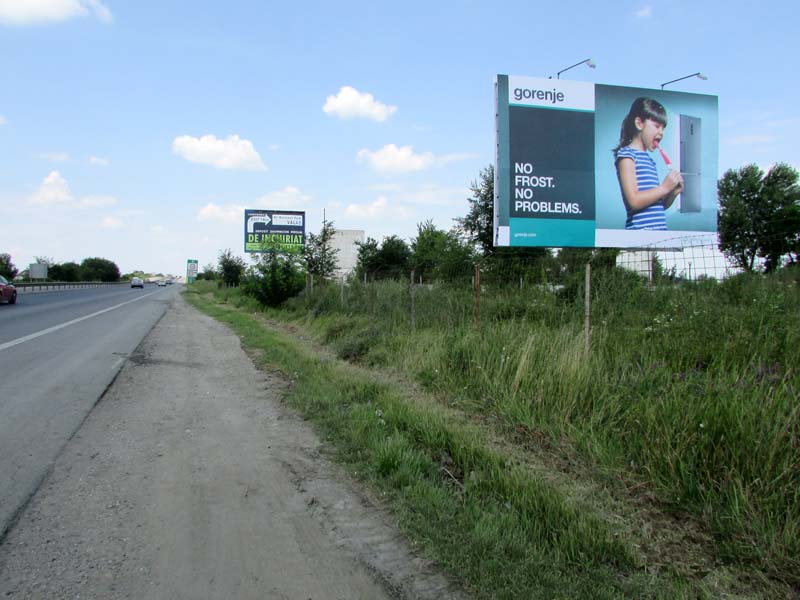 Panou publicitar campanie Gorenje pe autostrada Bucuresti Pitesti